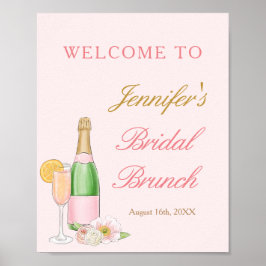 Elegant Brunch och Bubbly Bröllopsbrunch Välkommen Poster