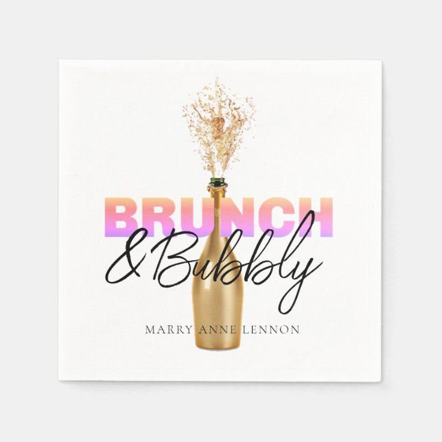 Elegant Brunch och Bubbly Servetter (Framsidan)