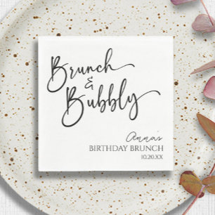 Elegant Brunch och Bubly Birthday Brunch Party Pappersservett