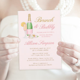 Elegant Brunch och Bubly Inbjudningskort för möhip