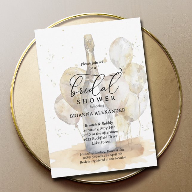 Elegant Brunch och Bubly Möhippa Inbjudningar (Elegant Brunch and Bubbly Bridal Shower Invitations)