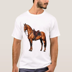 Elegant brunt häst t shirt