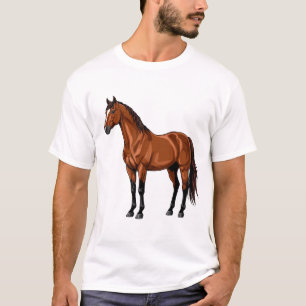 Elegant brunt häst t shirt