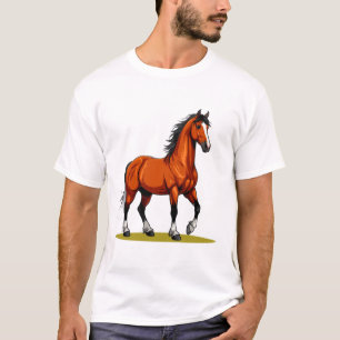 Elegant brunt häst t shirt