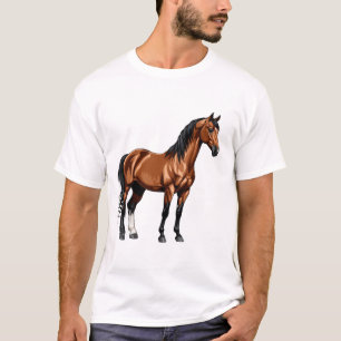 Elegant brunt häst t shirt