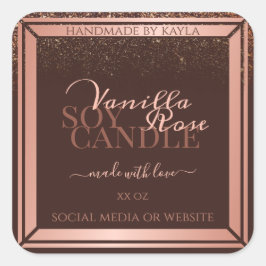 Elegant Brunt produktförpackningsetiketter Ro Guld Fyrkantigt Klistermärke