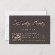 Elegant Brunt QR-kod Bröllop