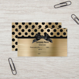 ELEGANT BRUSHED ALL GULD POLKA DOT AFFÄRSKORT VISITKORT