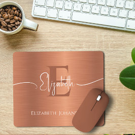 Elegant Brushed Copper Metall Snyggt Monogrammed Musmatta