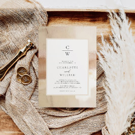 Elegant Brushed Guld Abstrakt Bröllop Inbjudningar