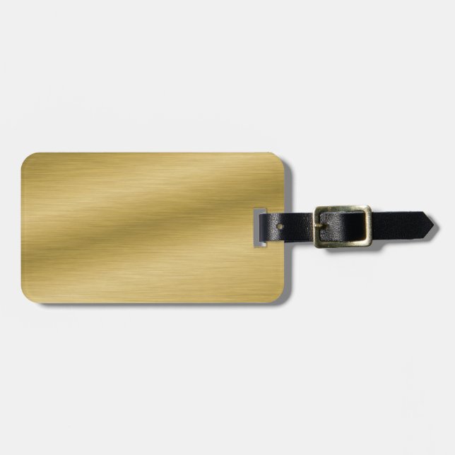 Elegant Brushed Guld Bagagebricka (Horisontell Framsida)