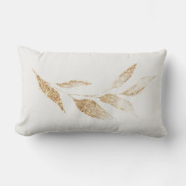 Elegant Brushed Guld Löv Botanical Dekorativ kudde