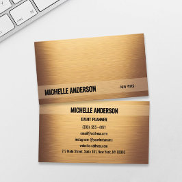 Elegant Brushed Guld-minimalistiskt Affärskort Visitkort