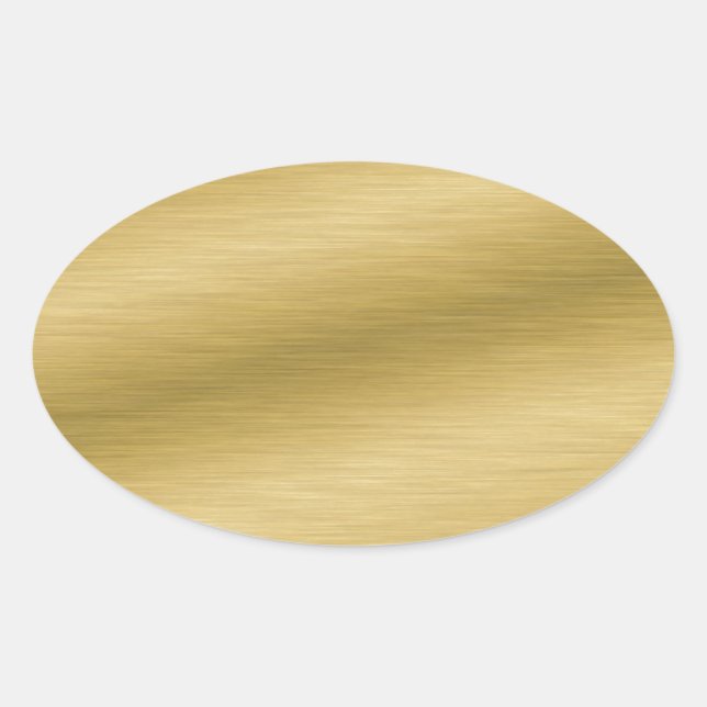 Elegant Brushed Guld Ovalt Klistermärke (Framsida)