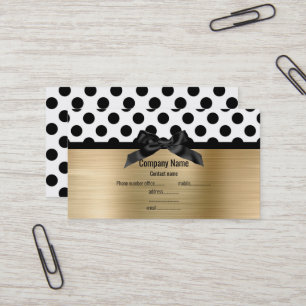 ELEGANT BRUSHED GULD POLKA DOT AFFÄRSKORT VISITKORT