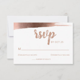 Elegant Brushed Ro Guld Simple Modern Bröllop OSA Kort