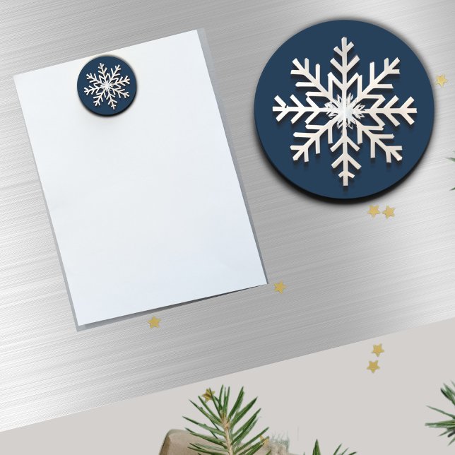 Elegant Brushed Silver Snowflake Magnet (Skapare uppladdad)