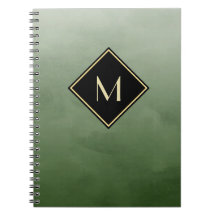 Elegant Bruten Grönt med enkelt Guld Monogram