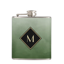 Elegant Bruten Grönt med enkelt Guld Monogram