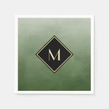 Elegant Bruten Grönt med enkelt Guld Monogram