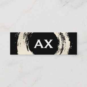 Elegant Bruten med Monogram Black and White Mini Visitkort