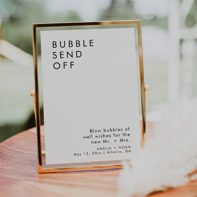 Elegant Bubble Send Off Wedening Reception Sign Inbjudningar (Skapare uppladdad)