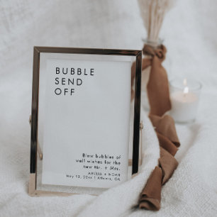 Elegant Bubble Send Off Wedening Reception Sign Poster