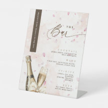 Elegant Bubly Petals Bow Rosa Pub Drinks Menu