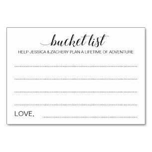 Elegant Bucket List Idea Bröllopskort Bordsnummer