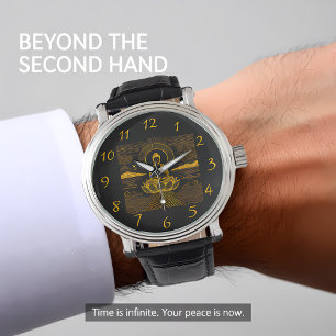 Elegant Buddha, omgiven av Vinkara och bergsområde Armbandsur