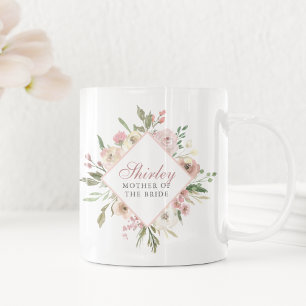 Elegant Budens mamma Blommigt Rosa Kaffemugg