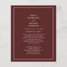 Elegant Budget Bilingual Burgundy Bröllop Spanska