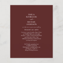 Elegant Budget Bilingual Burgundy Bröllop Spanska
