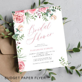 Elegant budget blomsterbröllopsfestinbjudan flygblad