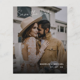 Elegant Budget Bröllop spara datum QR-kodfoto för Flygblad