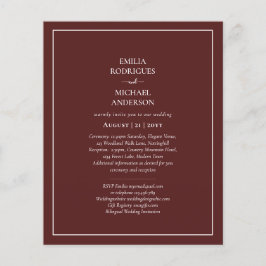 Elegant BUDGET Burgundy PHOTO Bröllop Typografi Flygblad