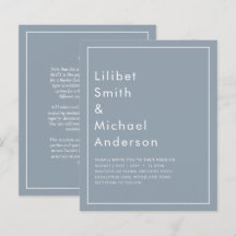 Elegant Budget Dusty Blue Monochrome Bröllop