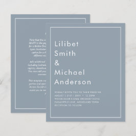 Elegant Budget Dusty Blue Monochrome Bröllop