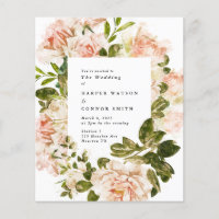 Elegant Budget Ro Romantik Watercolor Bröllop