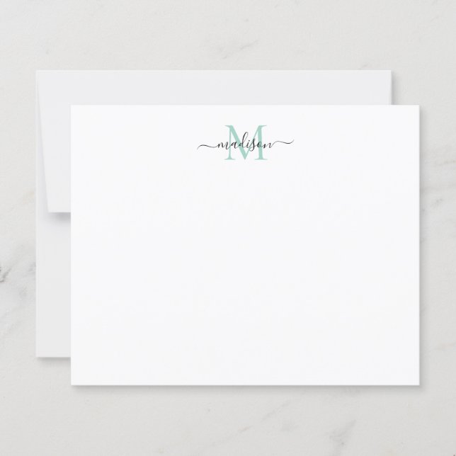 Elegant Budget Script Monogram Myntgul Noteskort (Framsida)