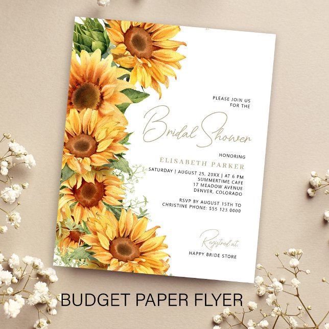 Elegant budget solbrudskvällsinbjudan flygblad (Skapare uppladdad)