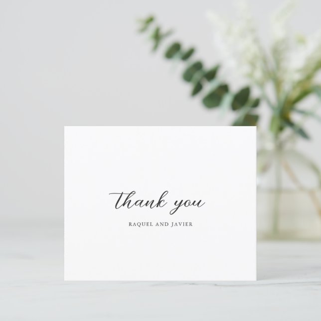 Elegant Budget Wedding Thank You Card (Stående Fram)