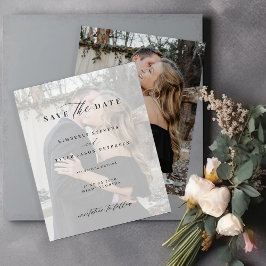 Elegant budgetmanus foto bröllop spara datum