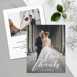 Elegant budgetskript Bröllop Photo Tack Flygblad