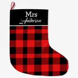 Elegant Buffallo Plade jul Mr. och Mrs. Stor Julstrumpa
