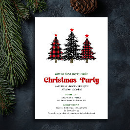 Elegant Buffalo Christmas Tree Holiday Printable Inbjudningar