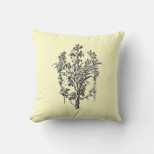Elegant bukett kudde (Framsida)
