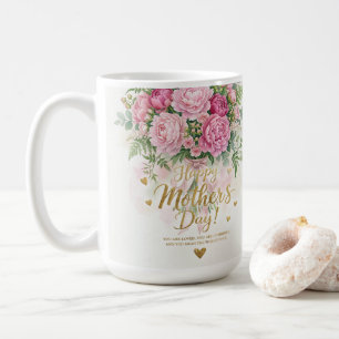 Elegant bukett med rosa peonior - Glad mors dag Kaffemugg