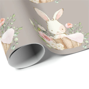 Elegant Bunny Rabbit Baby Shower Brown Presentpapper