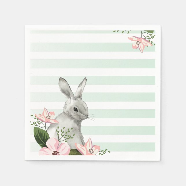 Elegant Bunny, strimlad design Pappersservett (Framsidan)